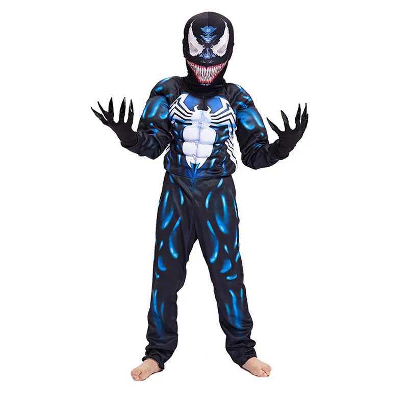 Venom Muscle Costume Cosplay Superhero Movie Costume Kids Boys Halloween Costume for Kids