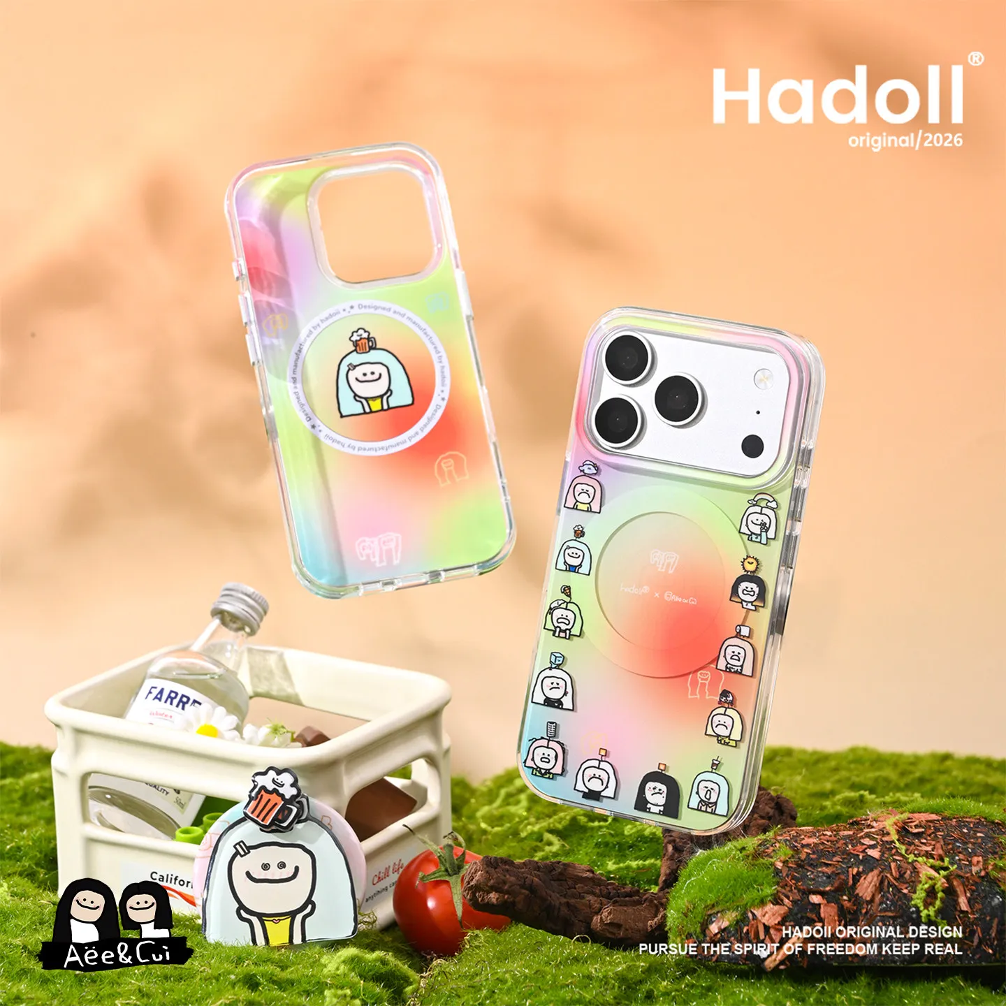 Cartoon Matte Finish Magnetic Wireless Charging Case, Double Layer Anti-Drop Anti-Fingerprint Phone Cover For iPhone 17 Pro Max