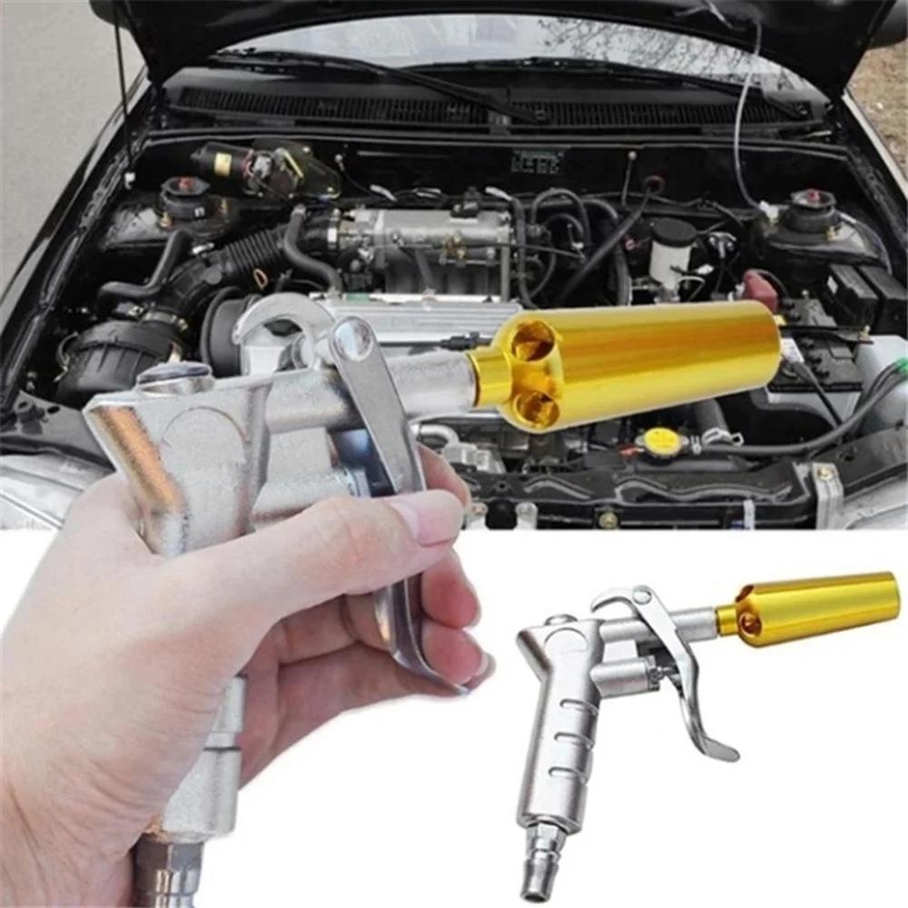 Car Pneumatic Air Blow Gun- Large Flow Large Diameter Dust Blow Gun- Car Wash Machine Cleaning Air Dust Blower Silver