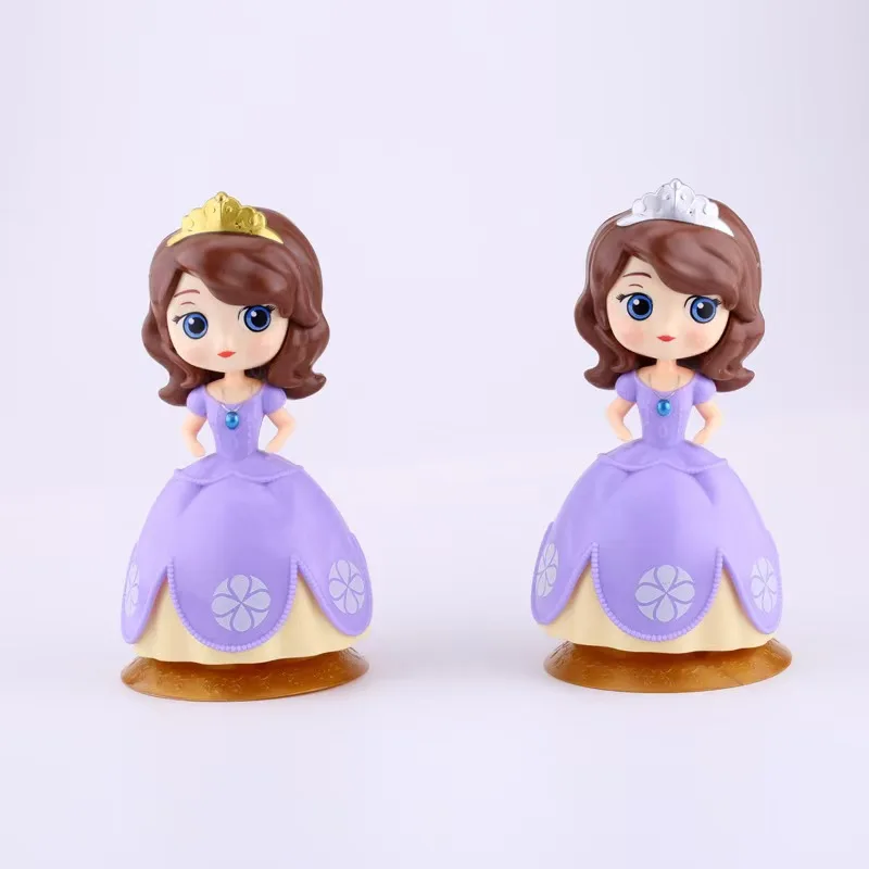 Cute Sofia Princess Gold and Silver Crown Doll Girl Dessert Girl Baby Party Birthday Party Cake Decorations