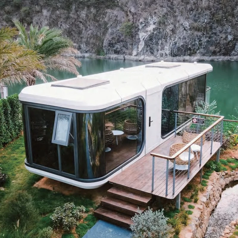 

Intelligent Local Language Solar Prefabricated House Steel Space Capsule Cabin Modular Folding Tiny Capsule House