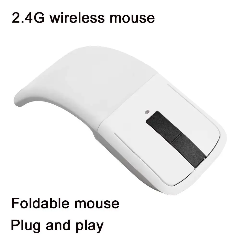 Foldable Bluetooth Wireless Mouse 2.4G Curved Touch Ultra-thin Mouse Ergonomic Design Suitable For Macbook PC Laptop 1200 DPI