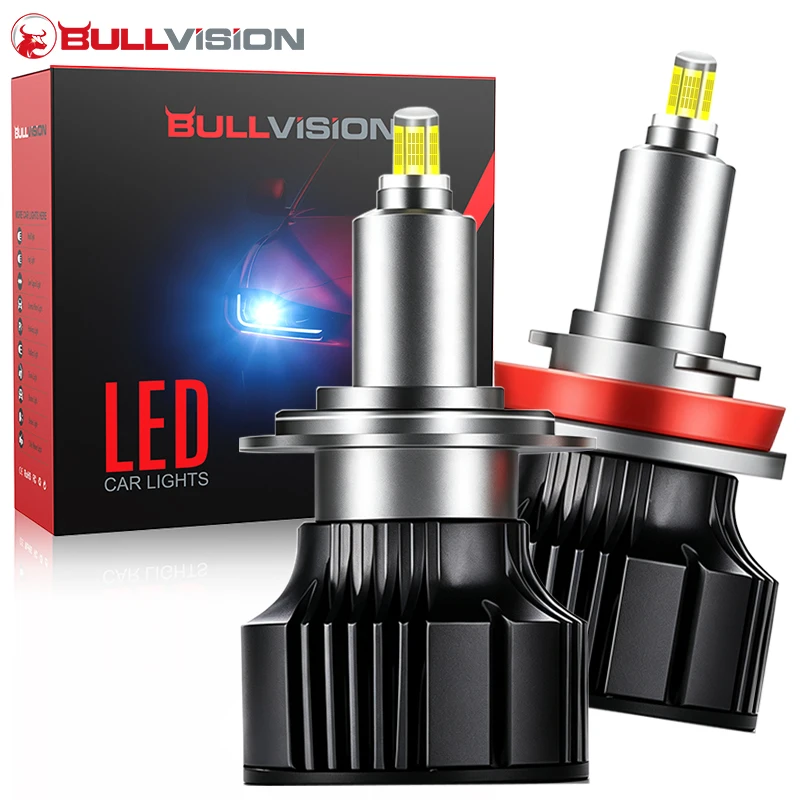 6 Sides 360 H1 H8 H11 H7 LED Headlight Bulbs Copper Pillar H3 9005 HB3 9006 HB4 9012 HIR2 6000K Super White Car Headlight Light