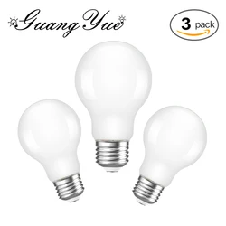 3Pcs A19 A60 LED Night Bulb E27 E26 12W 100V 110V 220V Milky Glass Warm White Mirror Light Desk Lamp High Brightness Source
