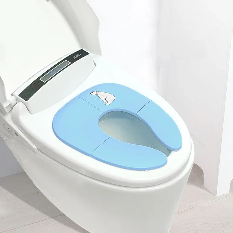 Viaggia su un sedile WC Ventose antiscivolo Sedile vasino da viaggio pieghevole Portatile per adatto ai servizi igienici ovali rotondi Bagaglio a mano turistico