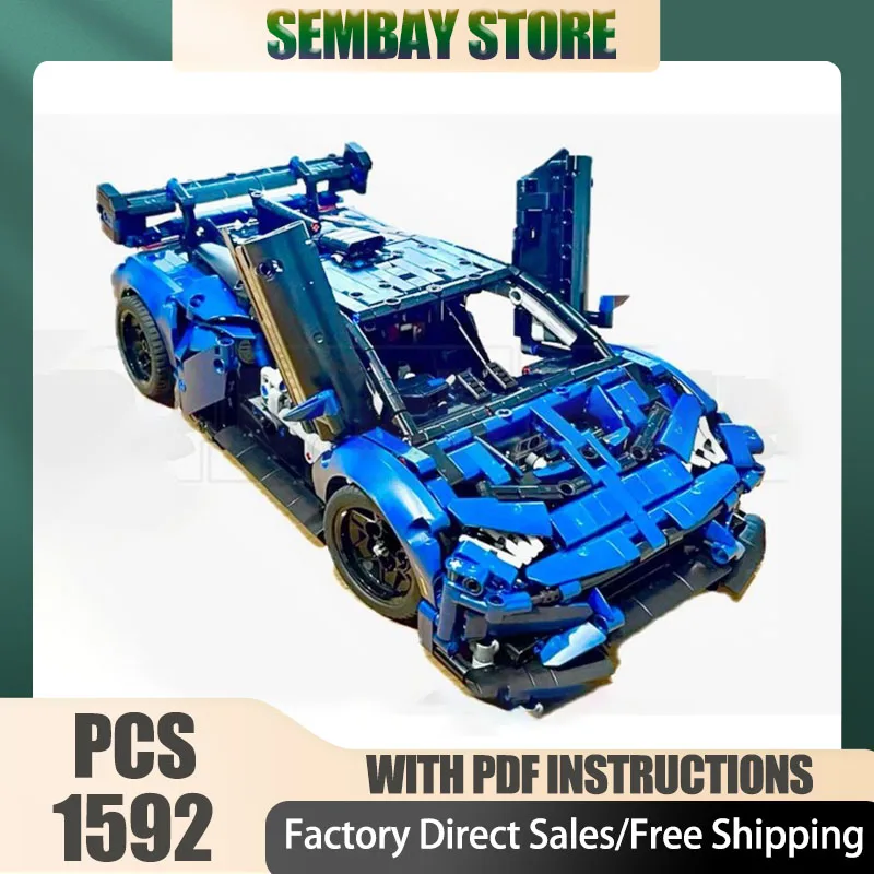 チャンピオンスピードカー MOC 組み立てブロック モジュール式スーパースポーツカーモデル テクノロジーブロック クリスマスDIYおもちゃ 組み立てギフト