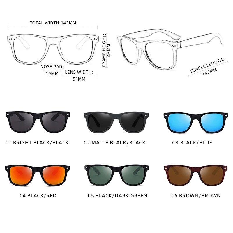 Klassische Quadratische Polarisierte Sonnenbrille Männer Frauen Retro Schwarz Sonnenbrille Männlich Weiblich Mode Sommer Anti Glare Driving Shades