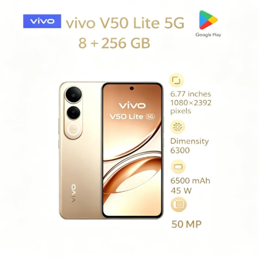Vivo V50 Lite 5G Smartphone - 8GB RAM 256GB  Phone