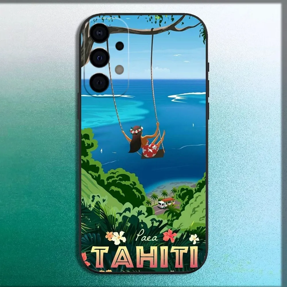 Hinano Tahiti Girl Beach Phone Case For Samsung Galaxy A13,A21s,A22,A31,A32,A52,A53,A71,A80,A91 Soft Black Cover