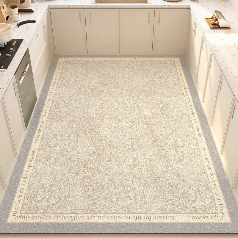 Simple Light Luxury Carpet for Kitchen PVC Leather Floor Mat Anti-slip Oil-proof Dirt Proof Rugs Home Washable Easy Clean Rug 러그