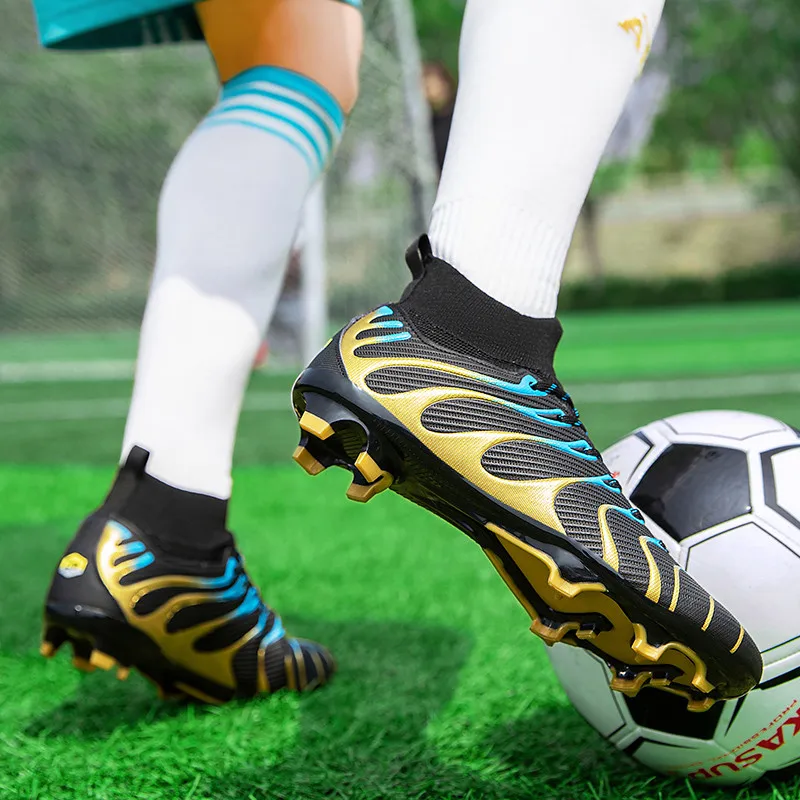 Super Star Fashion Football Field Boots Men Women Breathable Socks Shoes Soccer Men Long Spikes Futsal Sneakers Men Botas Futbol