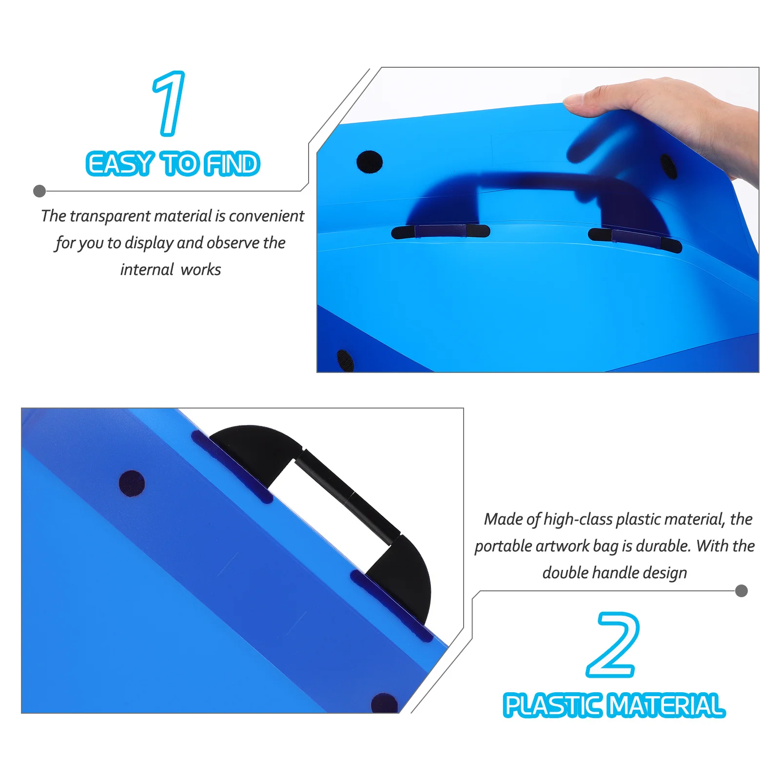 Borsa portfolio artistico A3 Cartella portatile in plastica per opere d'arte Pratico organizer multifunzione per riporre opere d'arte e pittura