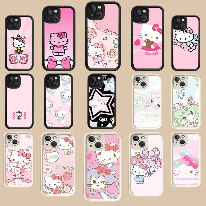 WD-23 Sanrio-Hello Kitty, белый ступенчатый чехол из ТПУ для Huawei Pura70 mate50 P60 50 40 nova 11 10 9 Y90 Pro