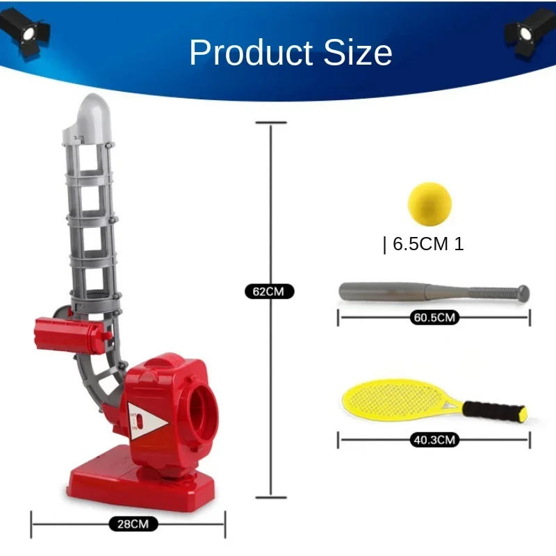 Máquina automática de servicio de pelota de tenis 2 en 1 para niños, juguetes interactivos, béisbol, deportes al aire libre, entretenimiento para practicar