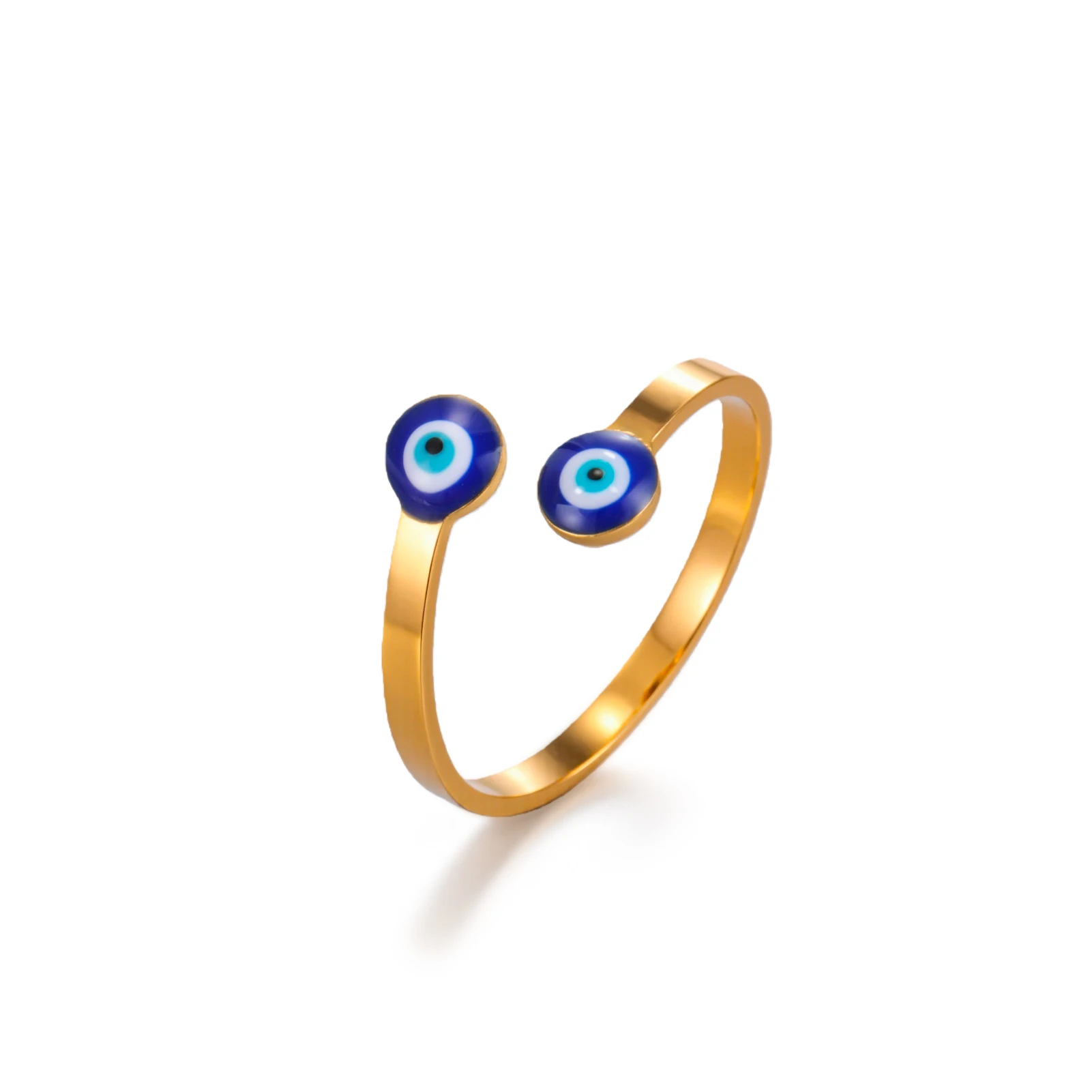 Women's Adjustable Evil Eye Open Ring, Gold Color