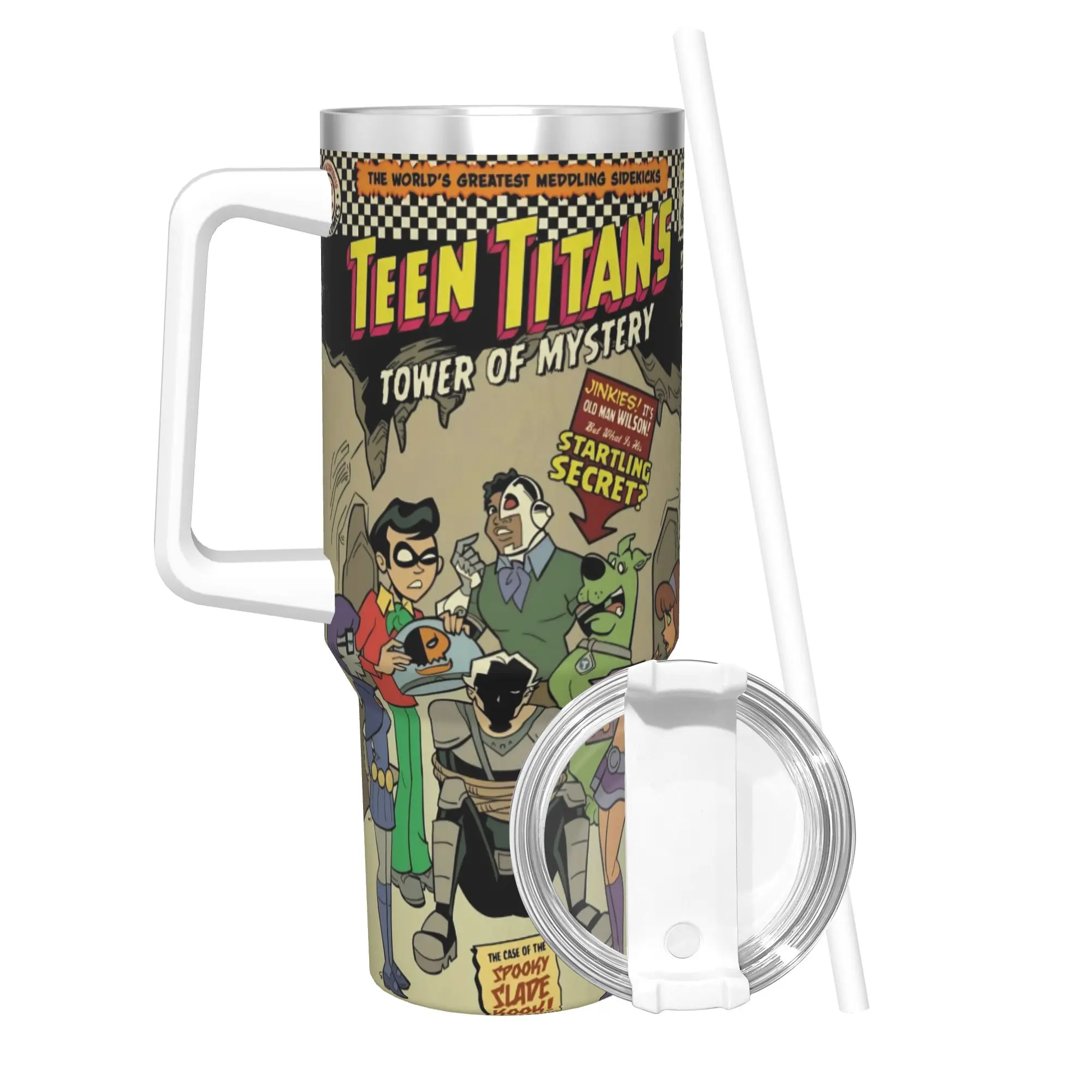 

Термокружка Teen Titans Go! Beast Boy, вакуумная, с крышкой и соломинкой, для напитков, 40 унций