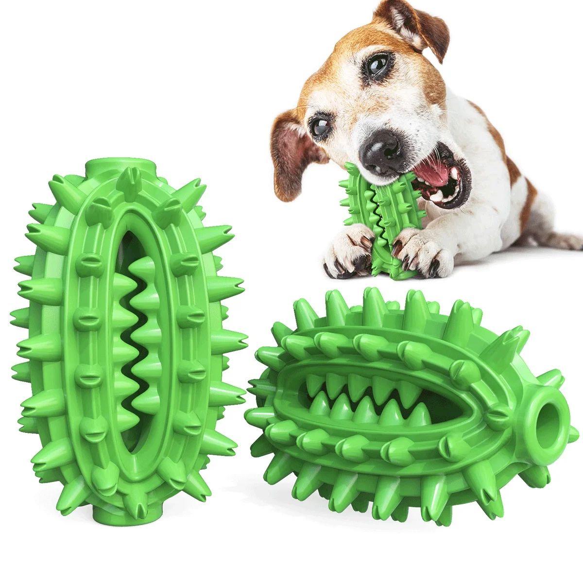 

Dog Teeth Chew Toys Durable Molar Toys for Aggressive Chewers Zigzag Shaped Teeth Cleaning Natural Rubber for Puppy Medium Dog