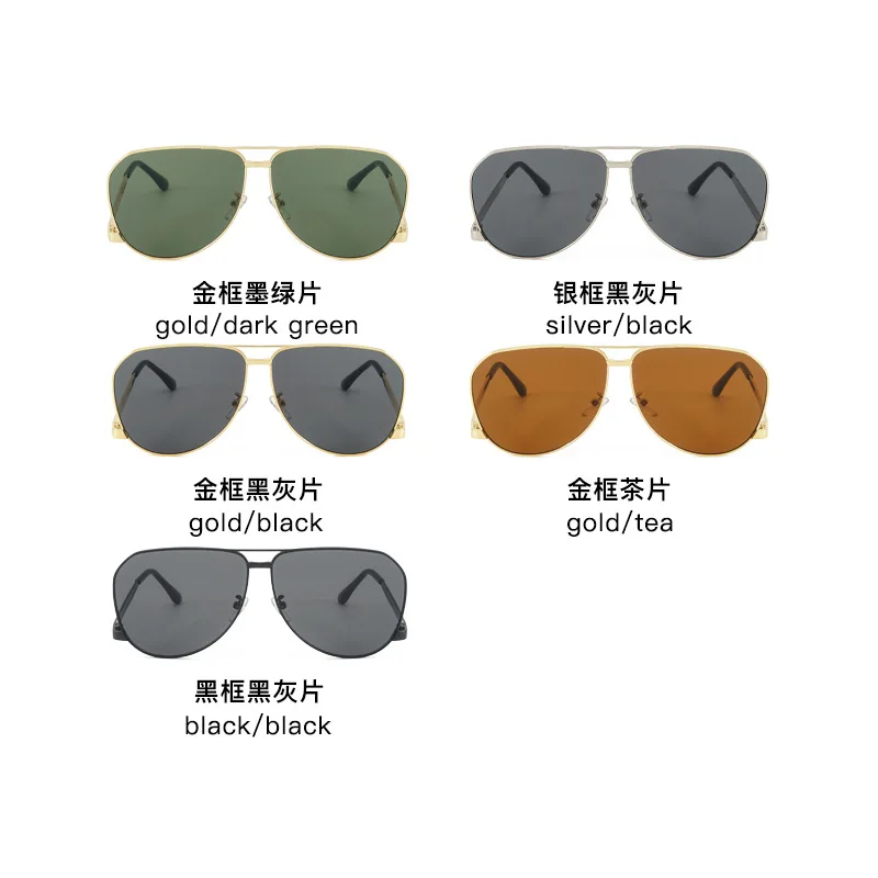 Vintage Oversize Quadratische Piloten-Sonnenbrille für Damen Neue Mode Legierung Farbverlauf Schwarz Sonnenbrille Herren Hip Hop Outdoor-Brille UV400 – Detail 13