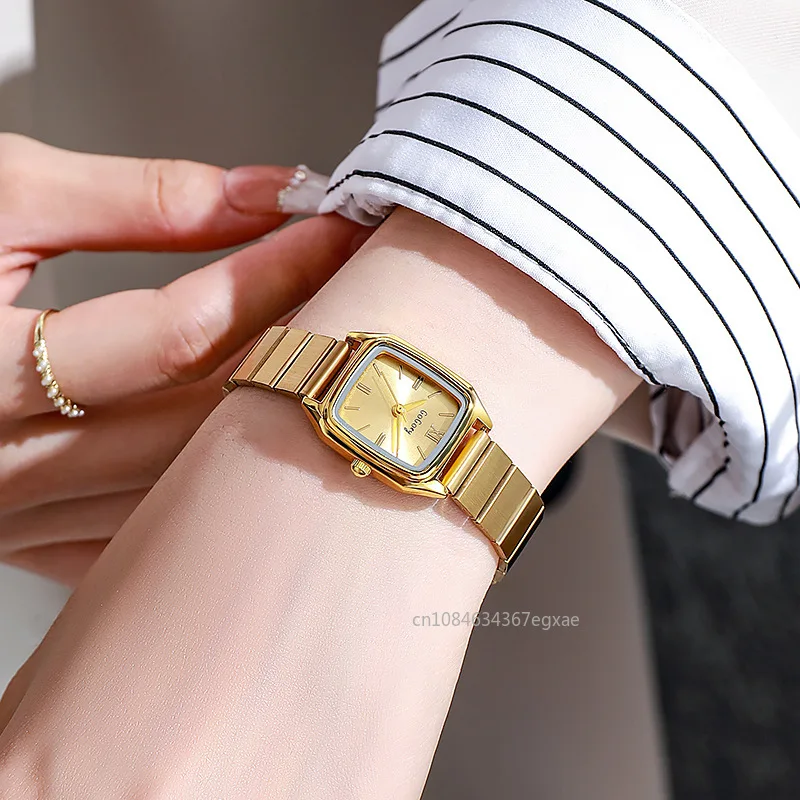 Новинка 2024, женские часы, роскошные Брендовые женские деловые часы из нержавеющей стали, женские студенческие Модные кварцевые наручные часы