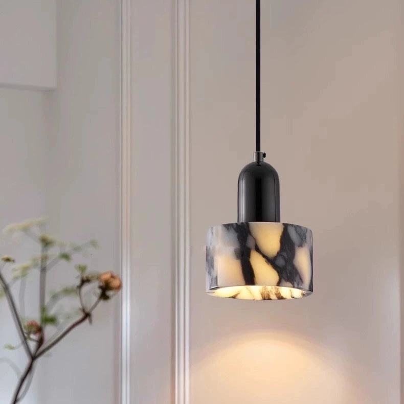 Lampu samping tempat tidur minimalis Italia kelas atas minimalis Nordic lampu gantung bermotif marmer
