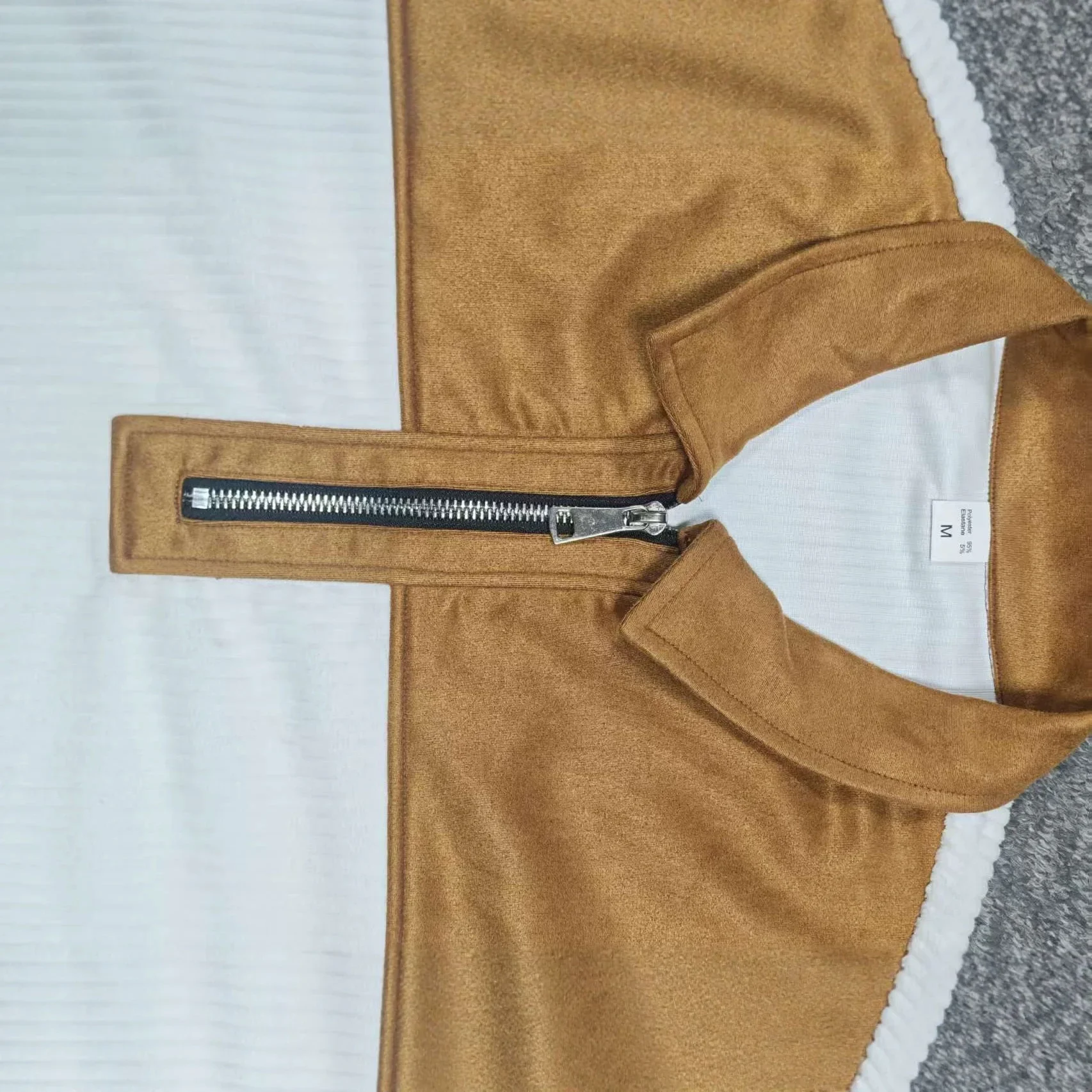 Spring And Autumn New Color-matching Striped Men's Corduroy Casual Long Sleeve Lapel POLO Shirt