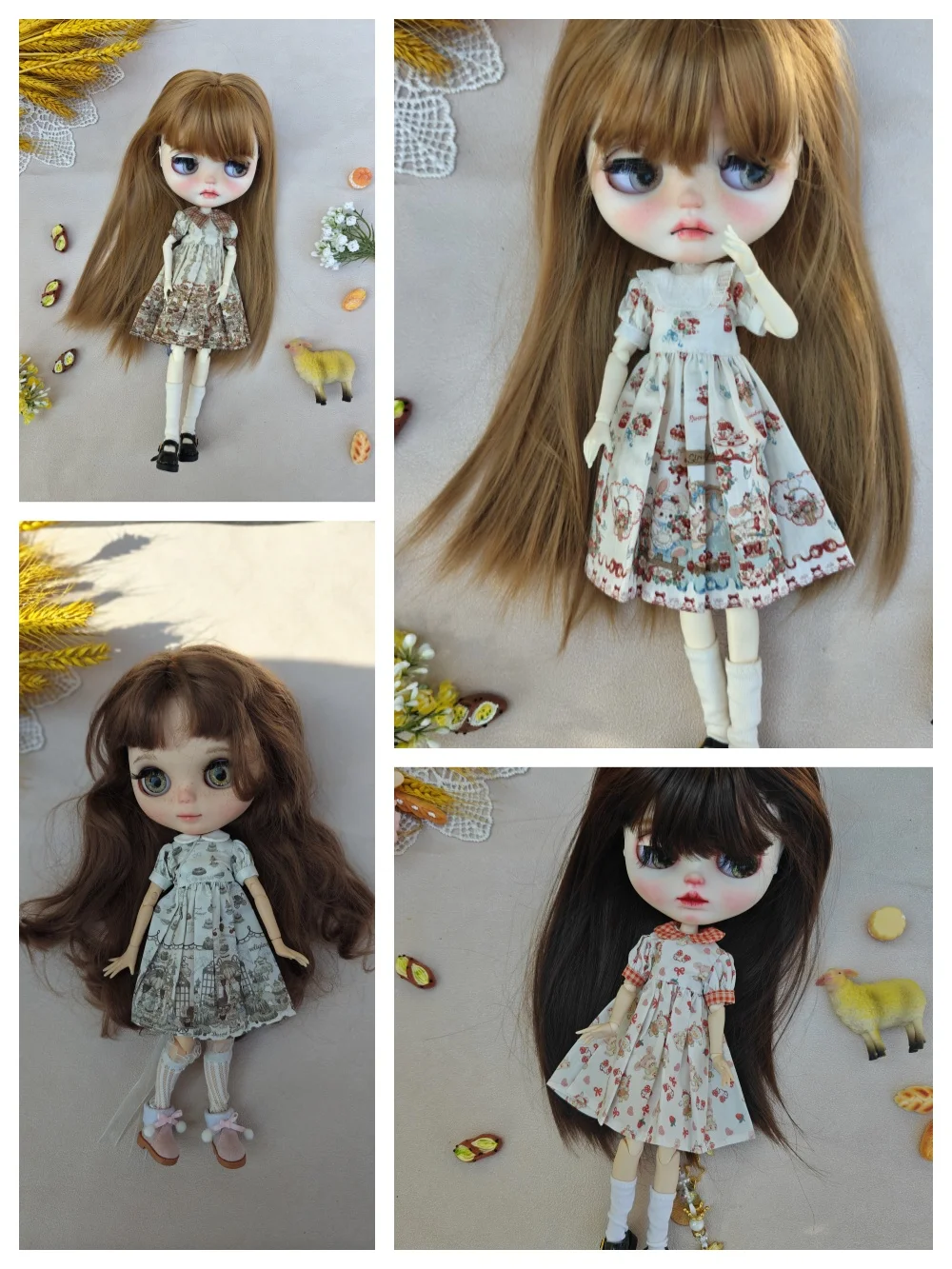 

blythe doll clothes Multiple colors Handmade Sweet style dress for Blyth doll Accessories OB22 OB24 AZONE dress