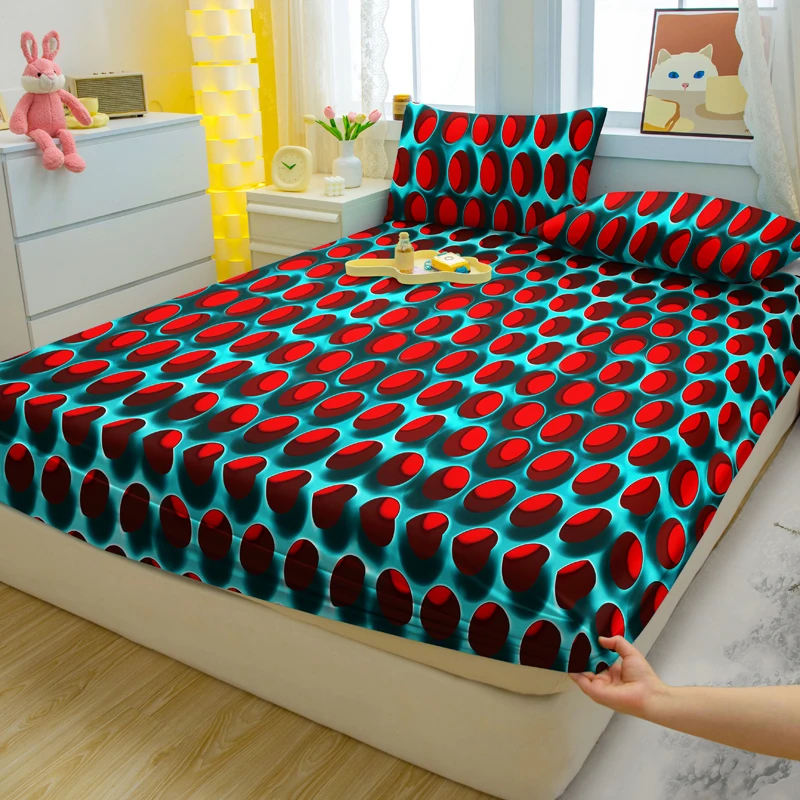 1 einfaches, modern bedrucktes, mattes Spann betttuch, bedruckte Schlafzimmer bettdecke, Bettwäsche (ohne Kissen bezüge)