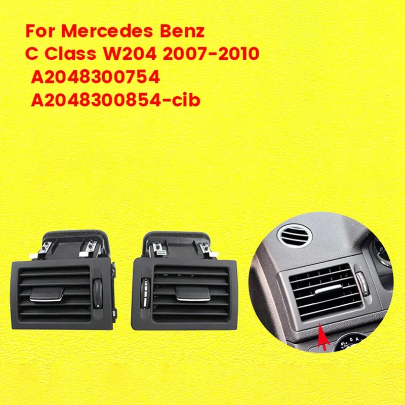 1Pair Dash Air Conditioner Air Vent Outlet Grille Assy For Mercedes Benz C Class W204 2007-2010 A2048300754 A2048300854