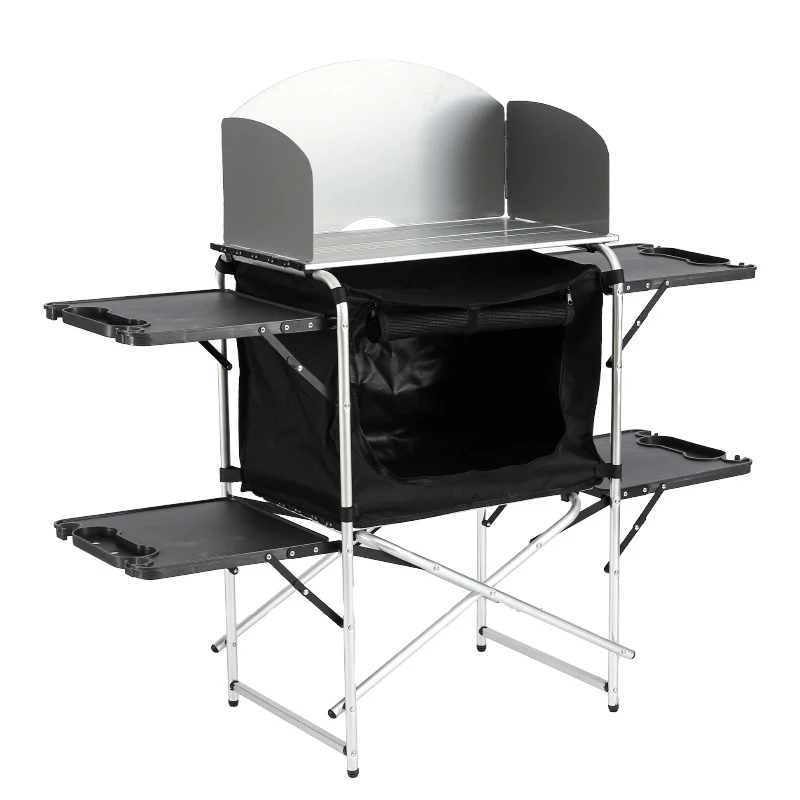 

New Products Outdoor Garden Camping Cooking Table Movable Structure Camping Kitchen Table Camping Aluminum Folding Table