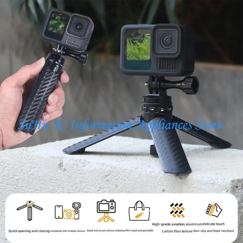 Foldable Phone Mini Tripod With 360Degree Rotation For Stable On Any Surfaces For Live Streaming