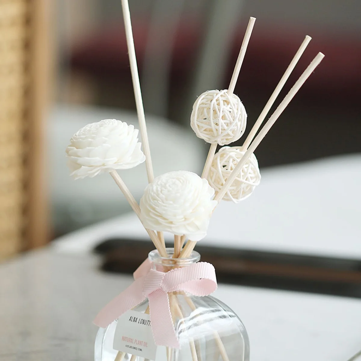 

60Pcs Aromatic Rattan Sticks Natural Fragrance Base Essential Oil Diffuser Home Office Wedding Air Freshener Decor