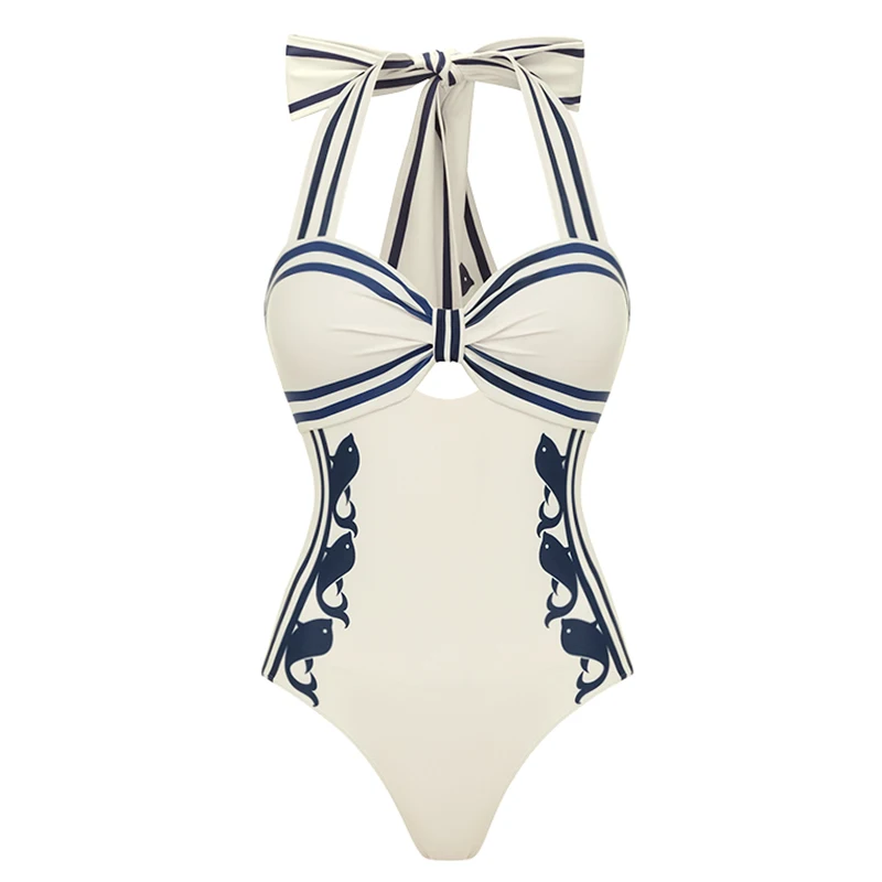 Sexy Women One Piece Swimsuit Cover Up Hollow Swimwear Women Off Shoulder SwimSuits Patchwork Bathsuit Belt Bodysuit Beachwear
