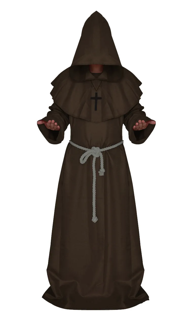 Halloween mittelalter lichen Mönch Zauberer Priester Tod Robe Cosplay Kostüm