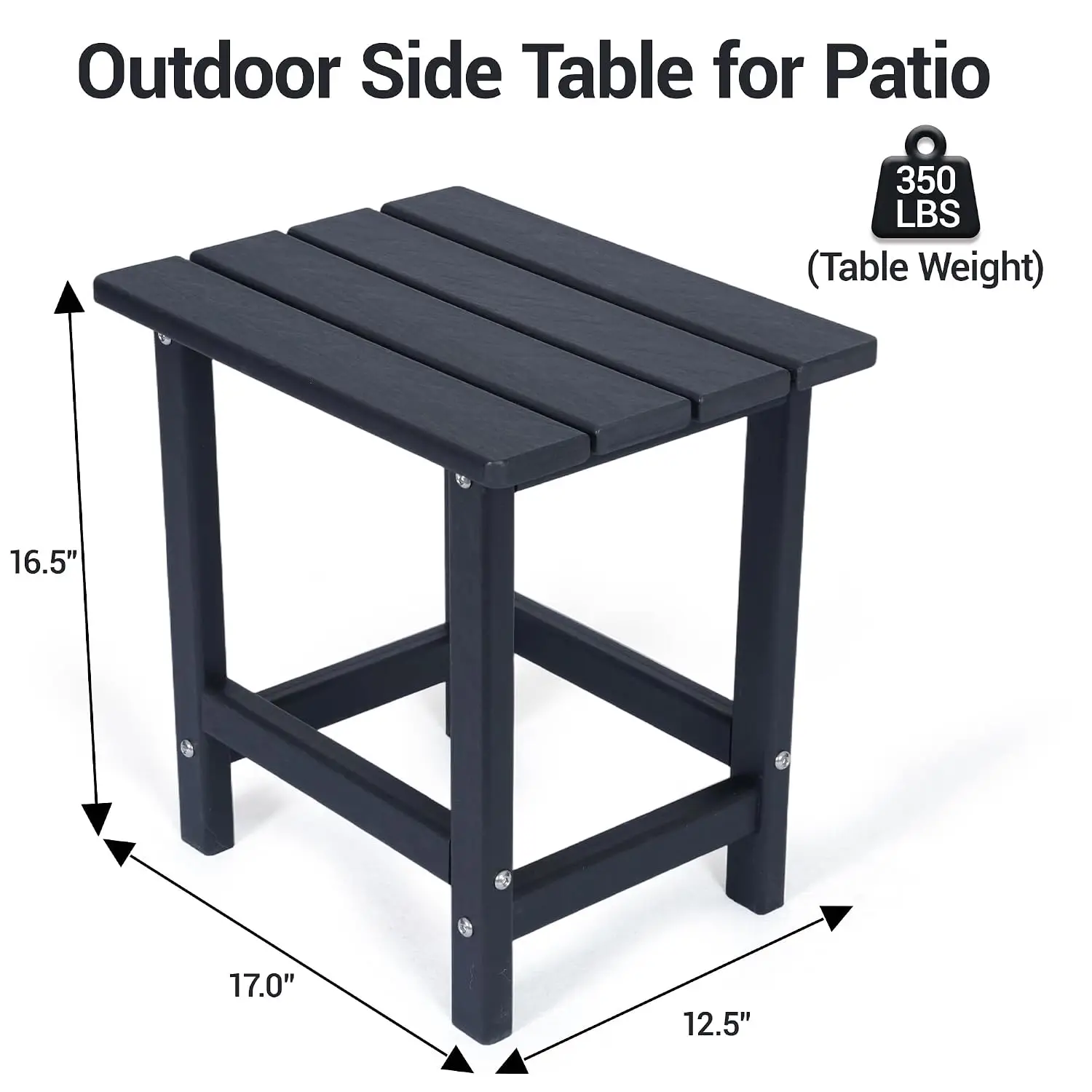 HDPE Outdoor Patio Side Table, All Weather Performance Waterproof Outdoor Small Table for Patio, Garden, Lawn,, Customized