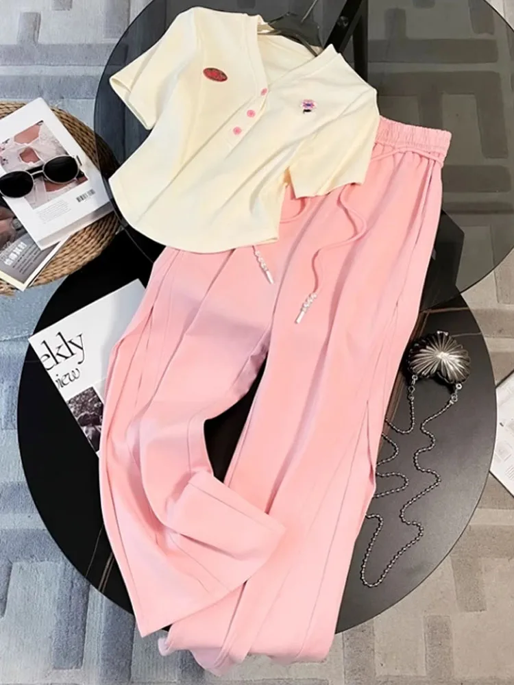 White Casual Sports Suit New Women's Loose and Age Reducing Thin Style Long Sleeved Hooded Sweatshirt Long Pants Two-piece Set