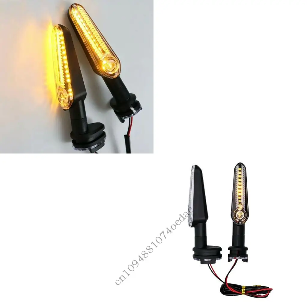Motorcycle Lights Pair, Clear Lens Turn Replacement with Direct Fit Connection, Short Lamp Body and Black Housing for MT07 MT03