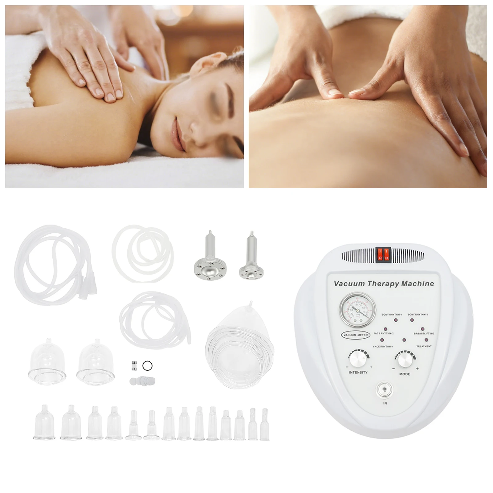 Masseur corporel à ventouses pour la maison, machine multifonction de lifting et raffermissement des seins avec plusieurs ventouses pour massage des hanches, des cuisses et du visage