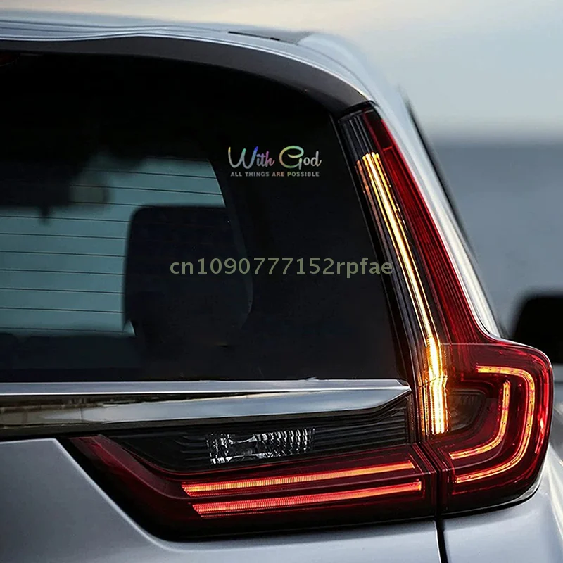 {NN72} 1 Pc With God All Things Are Possible Car Sticker Waterproof Vinyl Decal Car Accessories Decor