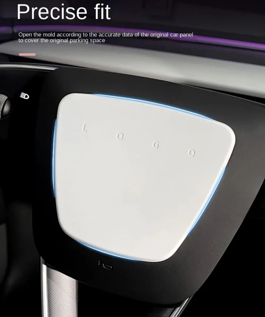 Für Tesla Model Y Juniper 2025 2026 Lenkradabdeckung Model 3 Highland Mattweißes Lenkrad-Zierleisten-Set Schutz-Zubehör – Detail 4