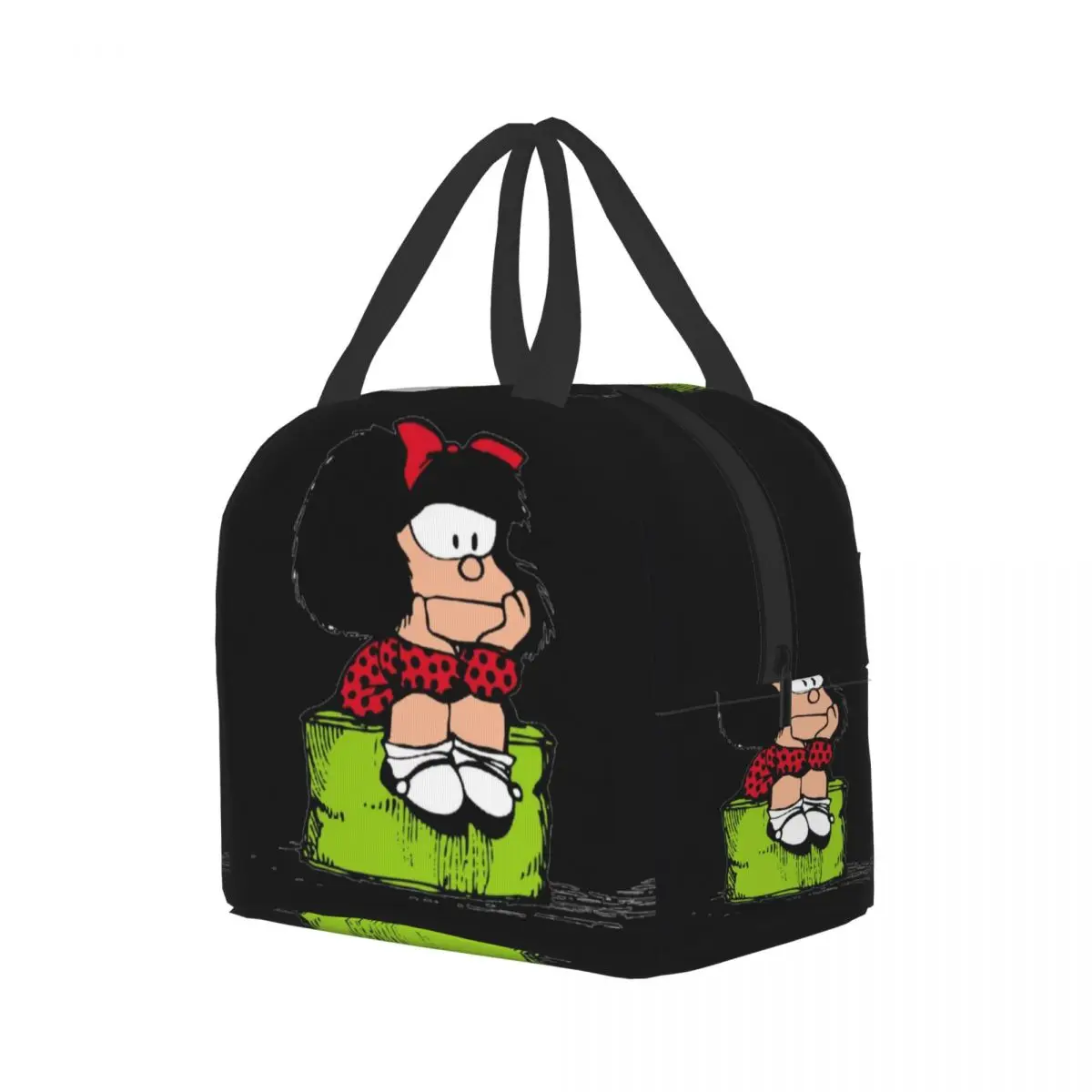 Mafalda Tragbare Lunchbox Quino Comic-Kühler, thermische Lebensmittel-isolierte Lunchtasche für Damen, Kinder, Schulkinder, Multifunktionstaschen