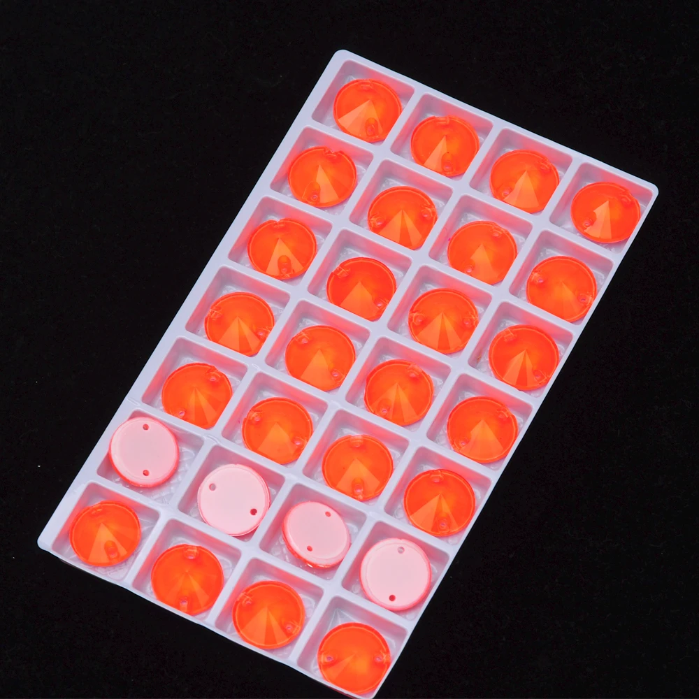 Pubrilex Elektrische Orange Aufnähbare Strasssteine, Flache Glas-Fluoreszenz-Kristalle zum Nähen für Kleidungsstücke und Accessoires – Detail 7