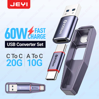 JEYI USB Adapter Set, Type-c Converter USB-A to USB-C 10G, USB-C to USB-C 20G with Fast Charge OTG for iPhone 15 Pro Max iPad