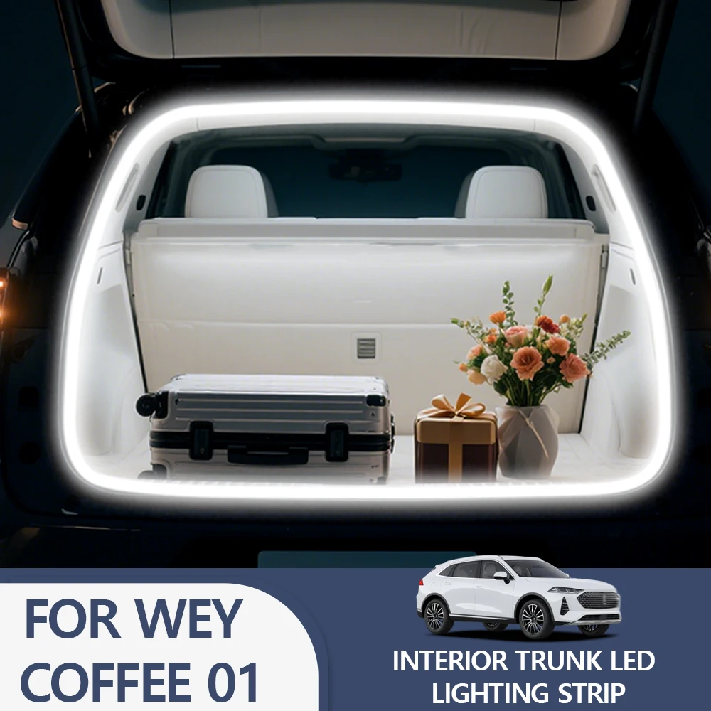 

FOR WEY COFFEE 01 Rear Trunk LED Light Bar Strips Trunk Interior Decorative Lamp Strip Luggage Atmosphere Light