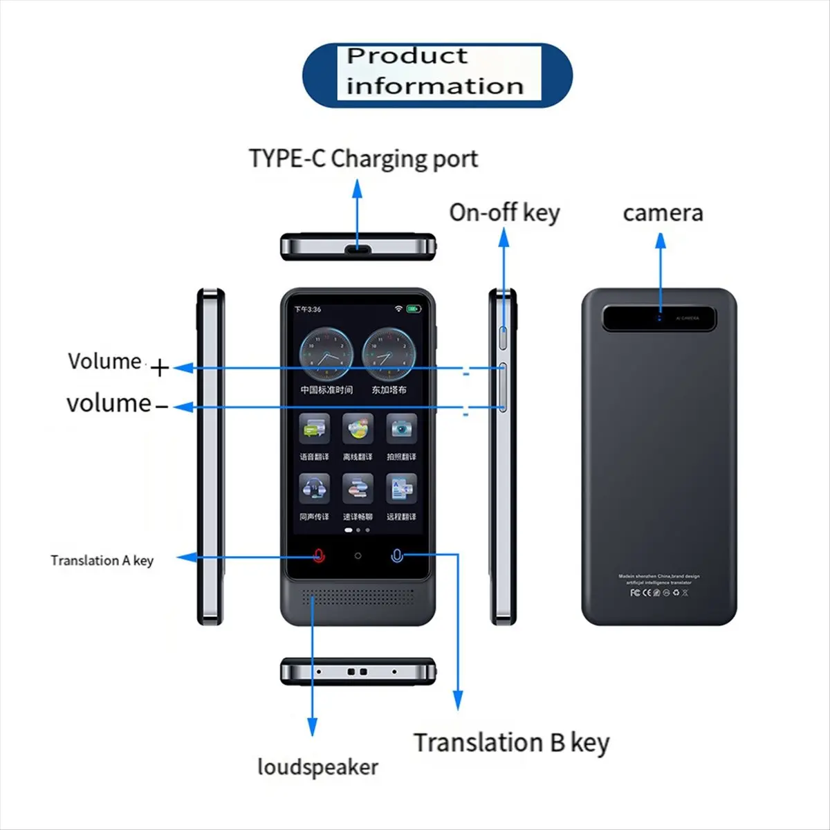 Portable Translator 137 Languages Real-Time Voice & Photo Translation Offline Cantonese Support