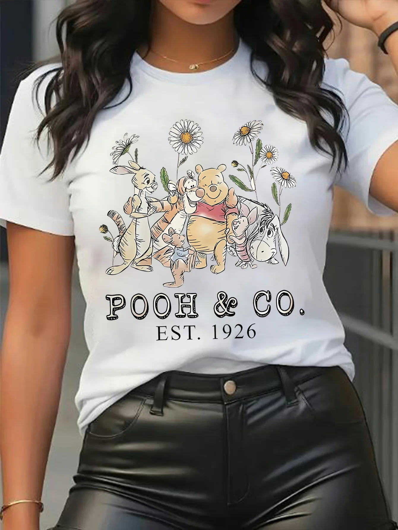 

Футболка Disney Lover Winnie the Pooh, новая модель, унисекс, оверсайз, одежда на все случаи жизни, стильная одежда, хлопковая уличная одежда, модная одежда