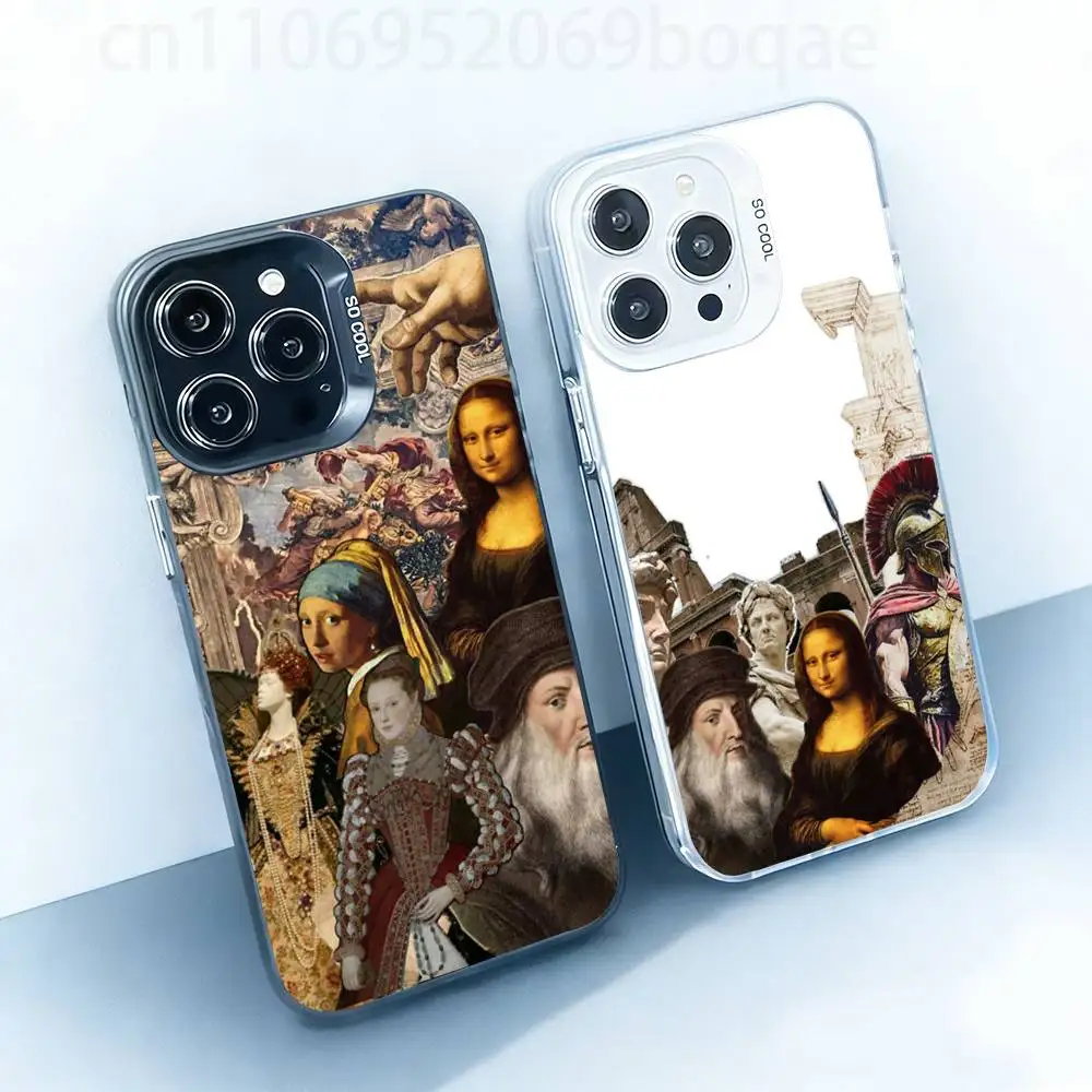 

M-Mona Lisa Art D-Da-Vinci White Shockproof Phone Case For iPhone 17,16,15,14,13,12,11,Pro,XS,Max,Plus,Mini,SE