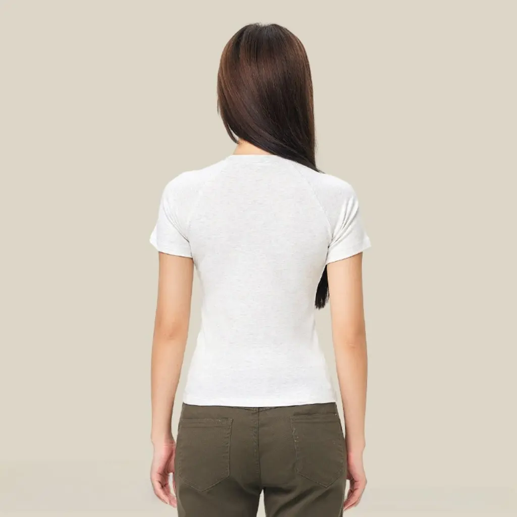 

Women's round Neck Raglan Sleeve T-shirt Spring Summer Solid Color Slim Fit Short Sleeve Fashion Top by American Brand