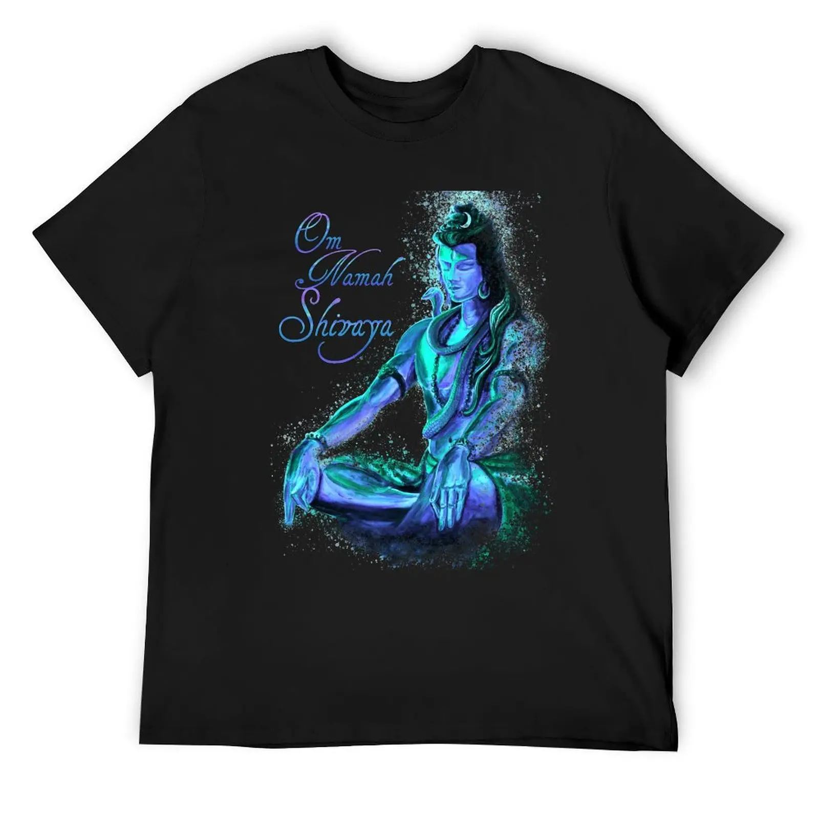 

Shiva Mantra Meditation -Vibrant Blue T-Shirt korean fashion street wear mens clothing