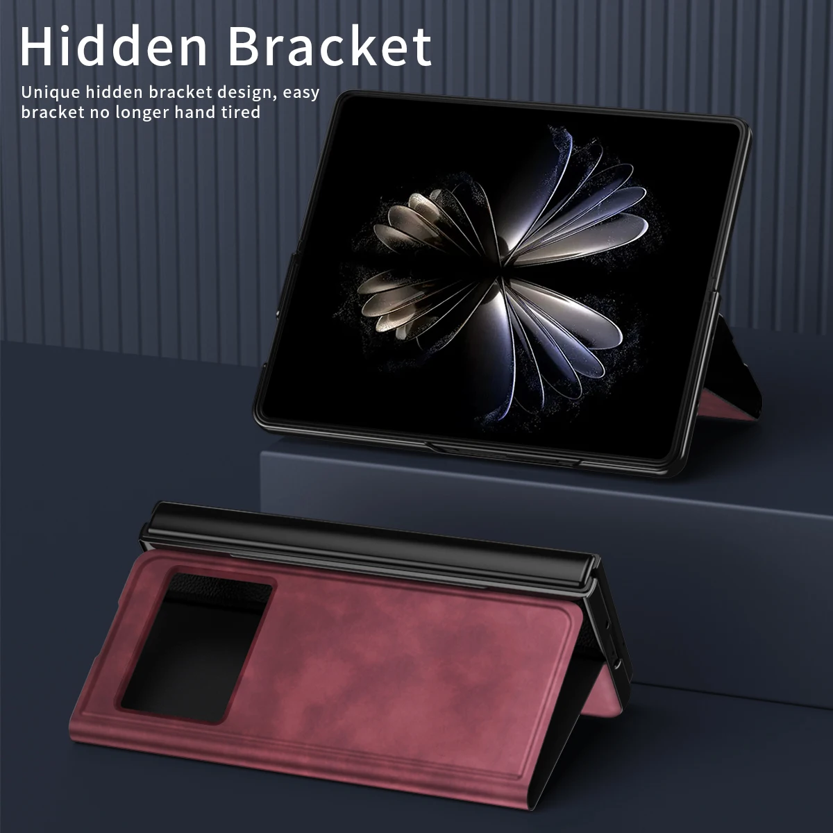 Magnetic Suction Cover Folding Case For Xaiomi Mix Fold 2 High-end Business Holster For Mi Mix Fold 2 With Hidden Bracket