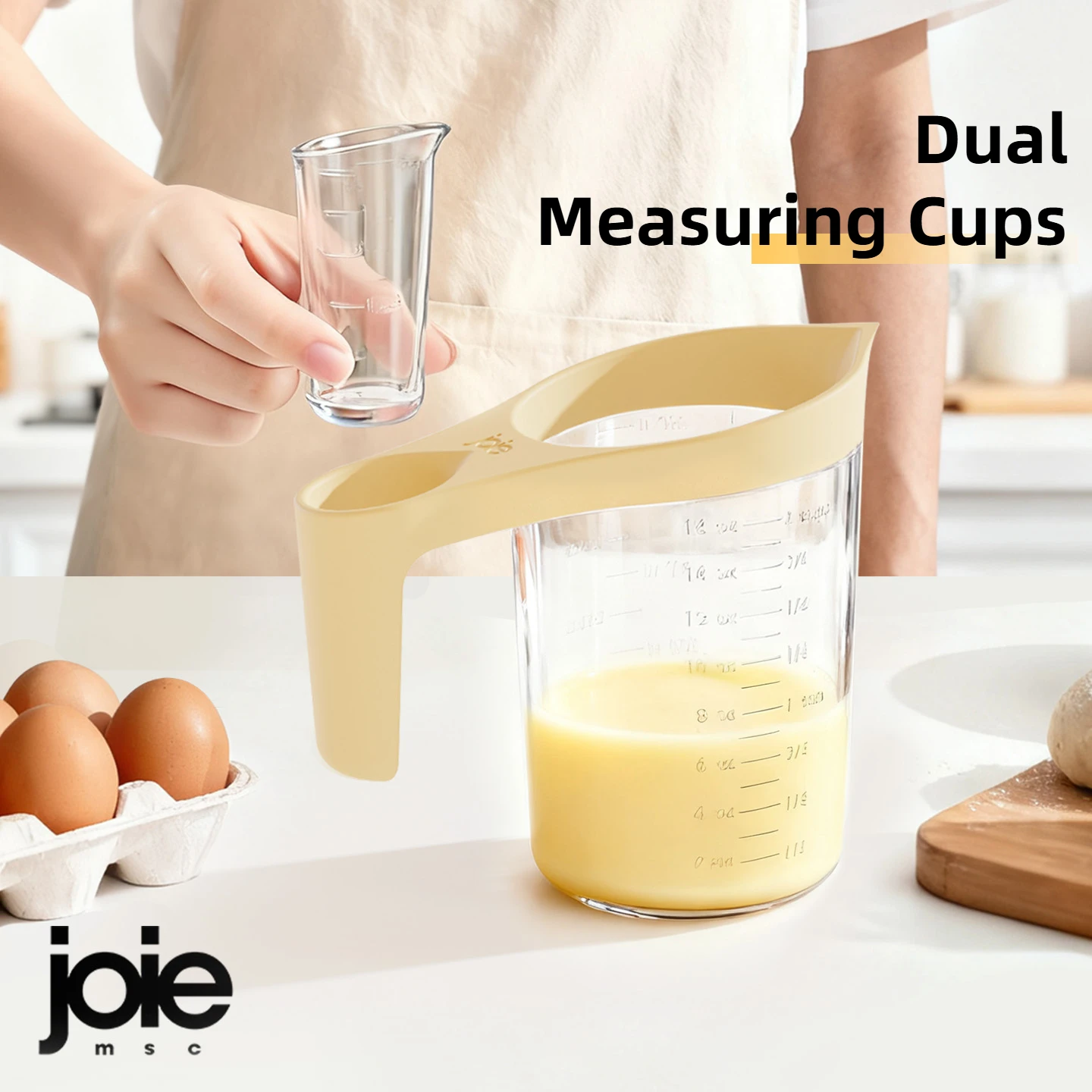 joie Dual Measuring Cups 500ml/35ml Food Grade Plastic Measuring Cup with Scale Large Capacity Baking Kitchen for Baking Cooking